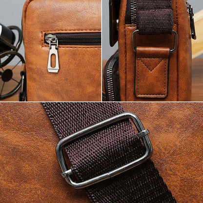 lovevop Men PU Leather Multi-pocket Anti-theft Messenger Bag Crossbody Bags Shoulder Bag Handbag Briefcase