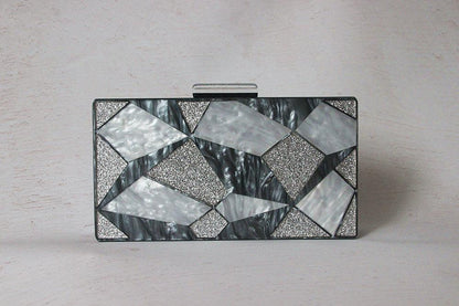 lovevop Fashion Black And White Contrast Acrylic Clutch