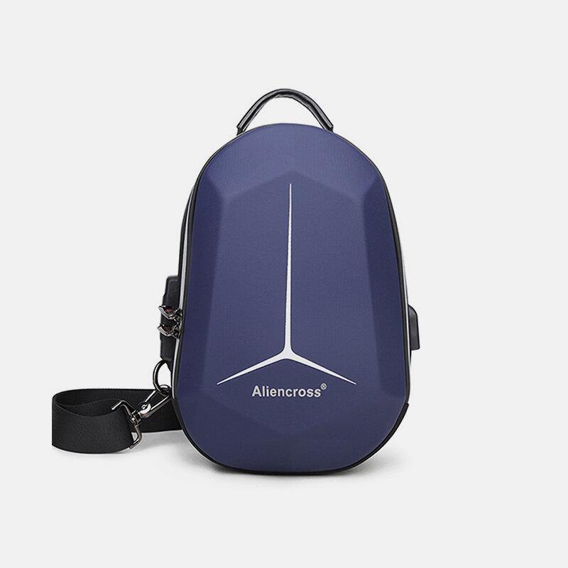 lovevop Men Large Capacity USB Charging Multi-Layers Waterproof Crossbody Bag Chest Bag Sling Bag