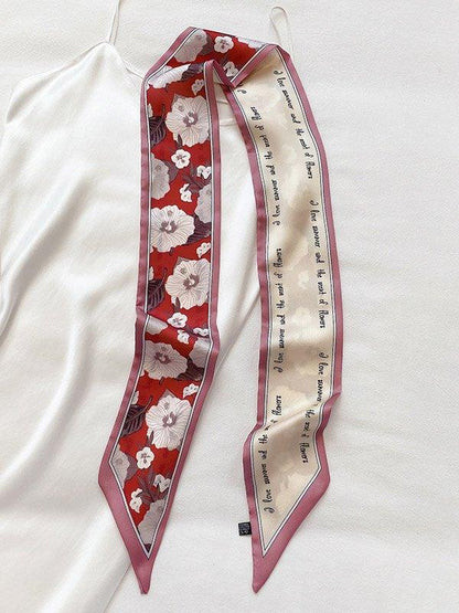 lovevop Original Floral Printed Hair Band&Silk Scarf