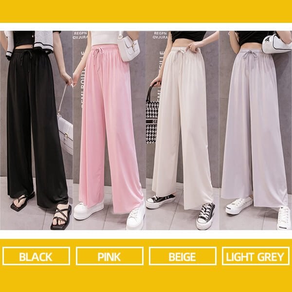 Ice Silk Wide Leg Pants Women