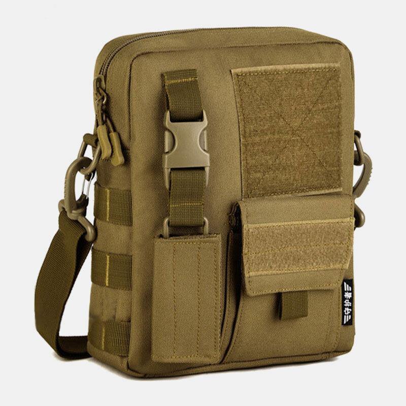 lovevop Men Camo Pattern Multifunction Large Capacity Outdoor Travel Tactical Bag Crossbody Bag Shoulder Bag Square Bag