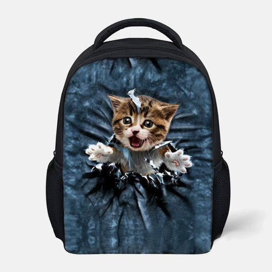 lovevop Unisex Animal Creative 3D Cartoon Cute Cat Casual Outdoor Small Backpack Schoolbag