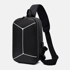 lovevop Men Nylon USB Charging Casual Outdoor Brief Chest Bag Shoulder Bag