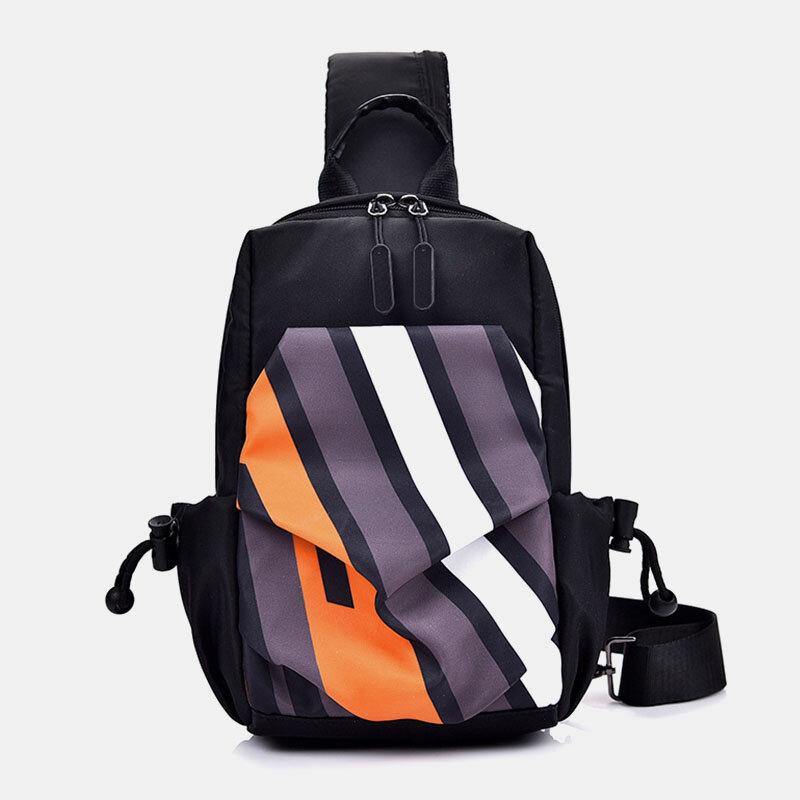 lovevop Men Oxford Cloth Casual Fashion Waterproof Outdoor Storage Chest Bag Crossbody Bag