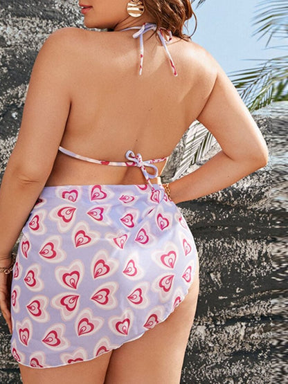 Plus Size Three-piece Bikini Dress Sexy Backless Swimsuit