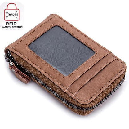 elvesmall RFID Blocking Wallet Men Women Cow Leather 12 Card Slots Card Holder Wallet