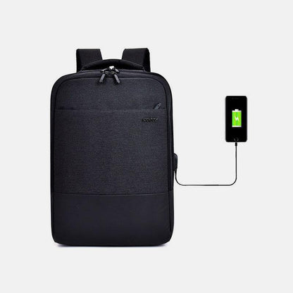 lovevop Men Nylon USB Charging Casual Large Capacity 15.6 Inch Laptop Bag Travel Backpack