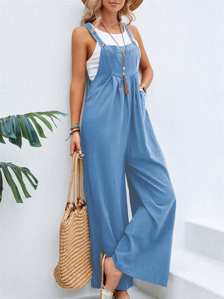 Wide Leg Overalls Straps Jumpsuit