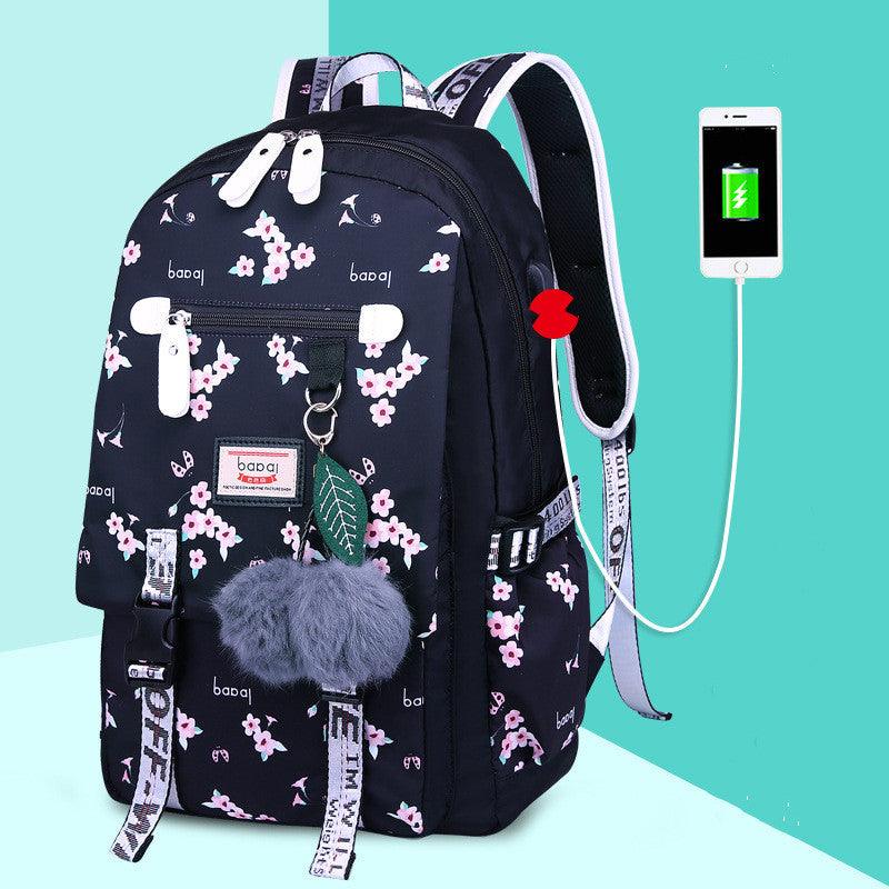 lovevop Female Backpack Student School Bag Junior High School Student High School Student Student Backpack Printing