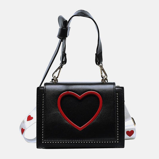 lovevop Women Valentine's Day Hollow out Love Embroidered Crossbody Bag Shoulder Bag Handbag