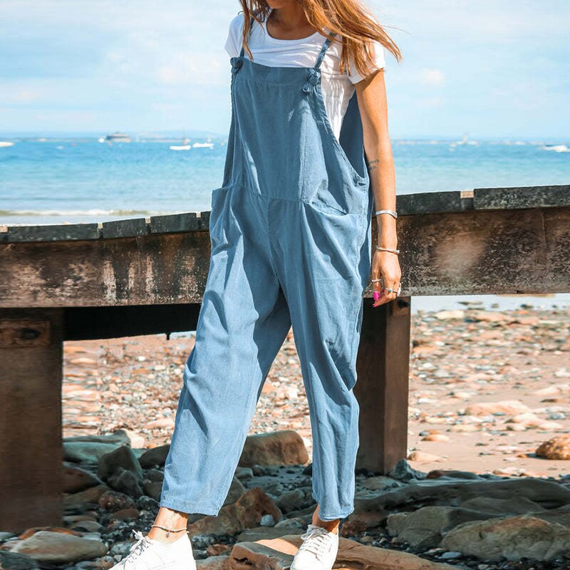 Women Sweet All Match Loungewear Jumpsuits Solid Fashion Sleeveless Pocket Ladies Overalls Elegant Summer Playsuits Streetwear