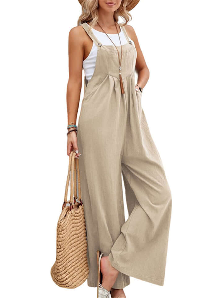 Wide Leg Overalls Straps Jumpsuit