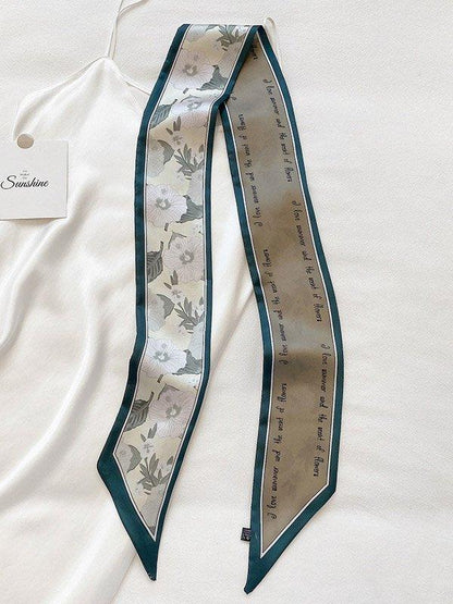 lovevop Original Floral Printed Hair Band&Silk Scarf