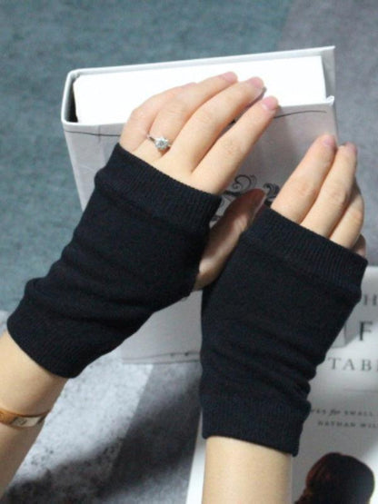 lovevop Simple Solid Color Knitting Gloves