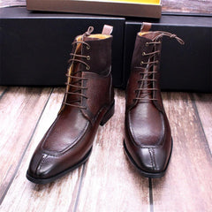 lovevop Trendy Motorcycle Boots Handmade Leather Men's Boots