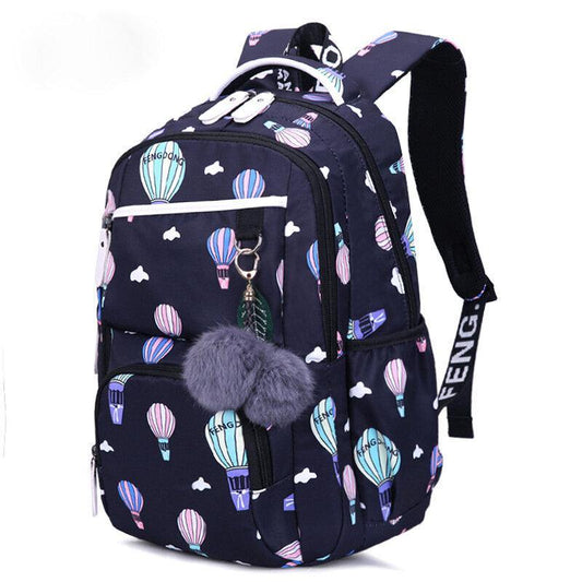 lovevop Women Fluffy Ball Print Anti-theft Multifunction Laptop Bag Backpack