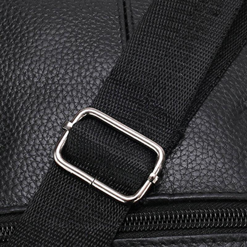 lovevop Men Genuine Leather Large Capacity Waterproof Wear-resistant Crossbody Bag