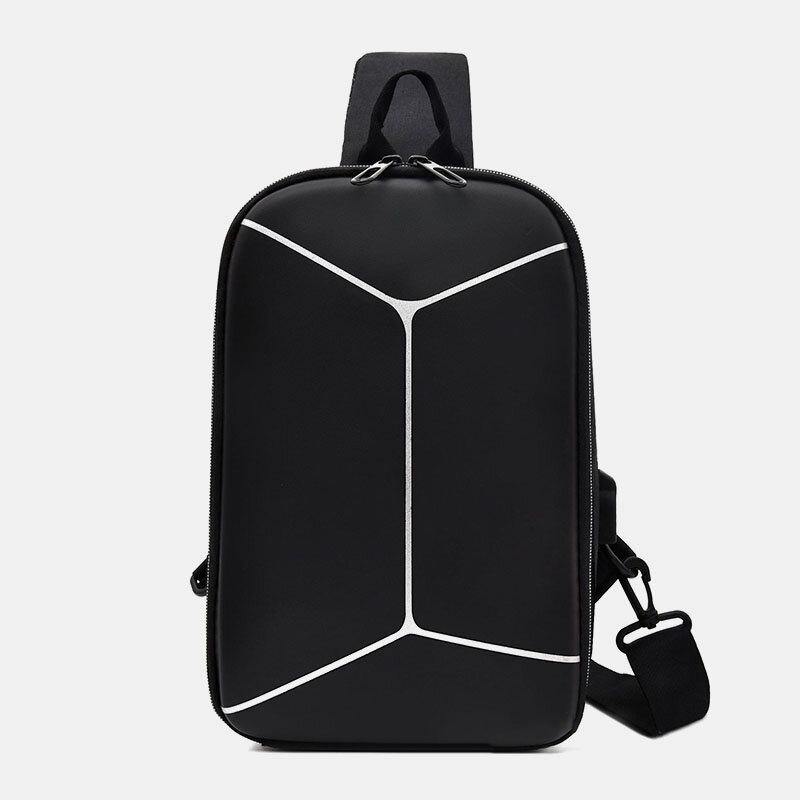 lovevop Men Nylon USB Charging Casual Outdoor Brief Chest Bag Shoulder Bag