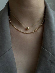 lovevop Simple Normcore Solid Color Double Layer Necklace