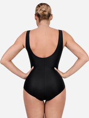 Deep-V Neck One-Piece Shapewear Swimsuit