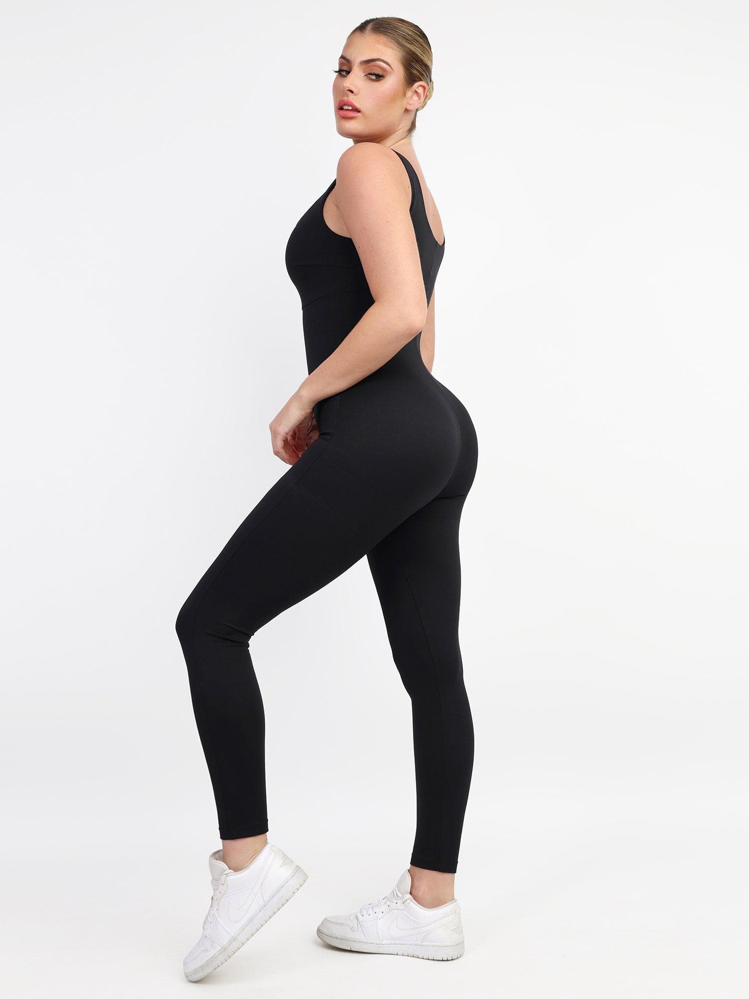 One Piece Tank Top Thigh Slimming Workout Jumpsuit